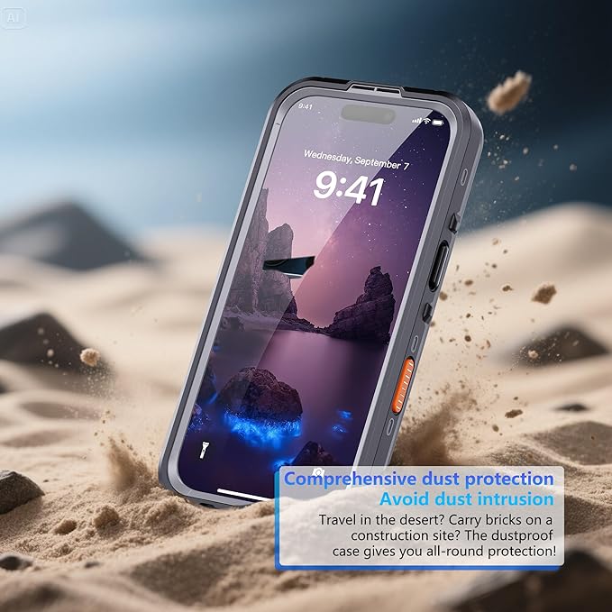Waterproof Case for iPhone 17 Pro – IP68 Submersible Shield with Built-in Screen Protector, Shockproof Military-Grade Armor, Full-Body Heavy-Duty Protection, (Black)