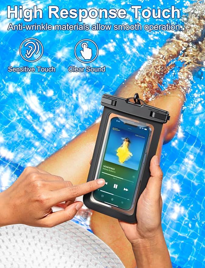 2 Pack White Universal Waterproof Phone Pouch, Large Phone Waterproof Case Dry Bag,Protection Level: IP68,Outdoor Sports for Apple iPhone,Samsung,and More,(Fits Up to 8.3”),White