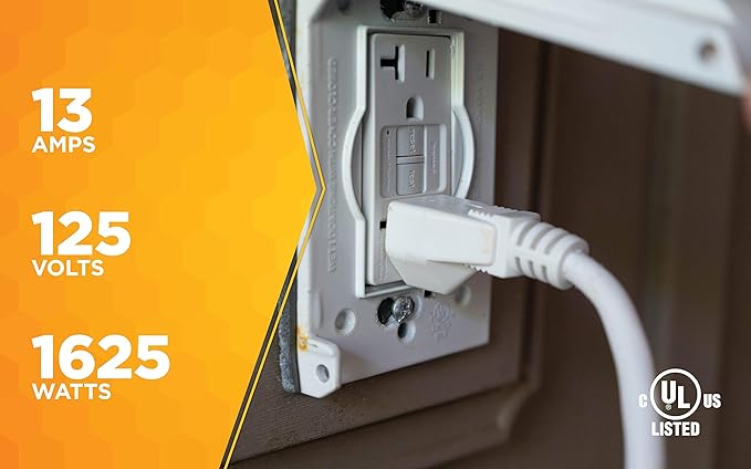 Southwire Outdoor Extension Cord - Light Duty Landscape & Patio Power Cable for Outdoor Use - Weather Resistant Vinyl Jacket - Neutral White Finish - 16/3 Gauge - 20-Foot