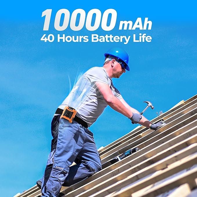 AMACOOL Portable Waist Fan Clip On, Father's Day Gifts for Dad Husband, 10000mAh Rechargeable Wearable Shirt Fan, Powerful Belt Fans, Birthday Gifts for Men Jobsite Travel Camping Essentials 2026
