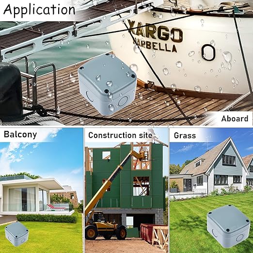 NineLeaf 10PK Project Box ABS Plastic Electrical Boxes,3 1/4" x 2 3/4" x 2 1/4" (86x74x62mm),IP66 Waterproof DIY Opening Hole Electronic Junction Box Power Enclosure,Use for Outdoor,Grey