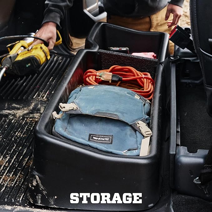 Husky Liners Gearbox Storage Systems | Under Seat Storage Box - Black | 09421 | Fits 2019-2022 Dodge Ram 1500 Crew Cab w/o Factory Storage Box 1 Pcs