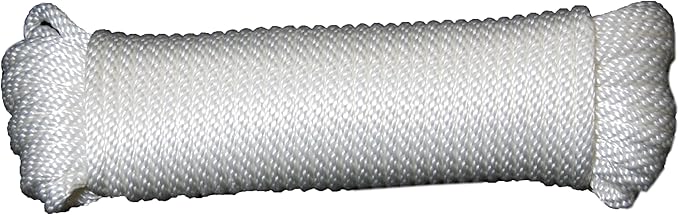 T.W Evans Cordage 44-125 3/8-Inch Solid Braid Nylon Rope 50-Feet Hank