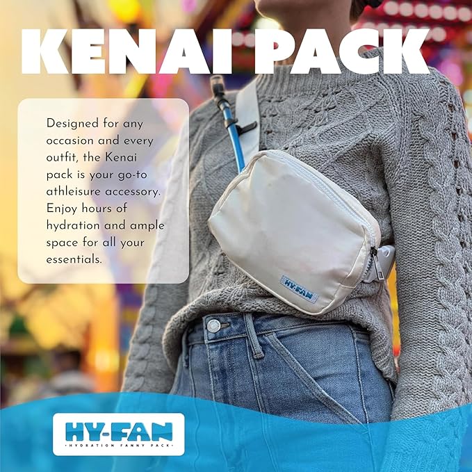 HY-FAN Kenai Hydration Cross Body with Bladder, 17oz BPA-Free, Hands-Free Design, Secure Pockets, Ideal for Travel, Daily Use and More (Pink)