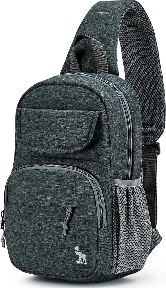 OIWAS Sling Bag Crossbody Backpack for Men, One Strap Backpack Hiking Daypack Chest Bag for Women