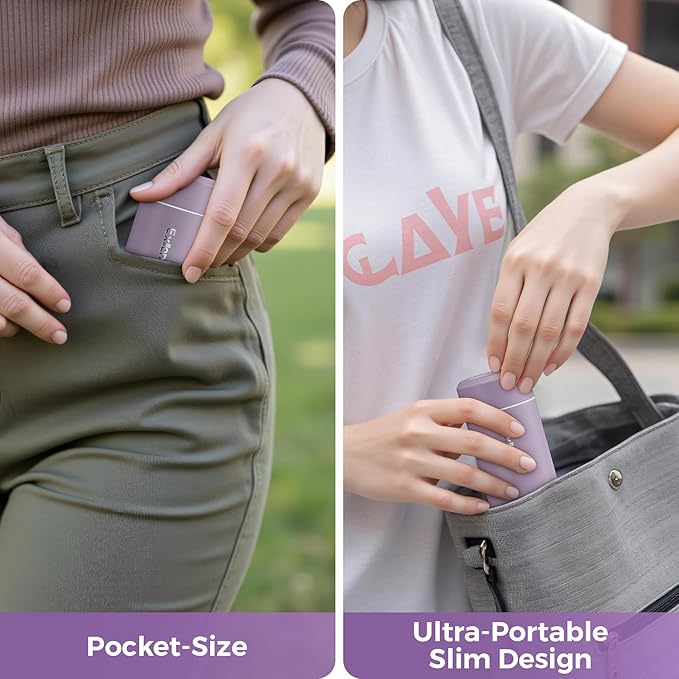 【Upgraded】Exllena Small Insulated Water Bottle 12 oz/350ml– Mini Insulated Water Bottle for Hot & Cold Drinks, Perfect Small Water Bottle for Travel, Purse...(Light Purple)
