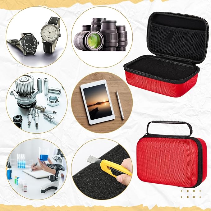 Relaxweex EVA Hard Case with Customizable Foam 13.5 x 9.8 x 5.5 Inchprotective EVA Carrying Case Shockproof Outdoor for Camera, Digital Products, Electronic Instruments with Knife, Red