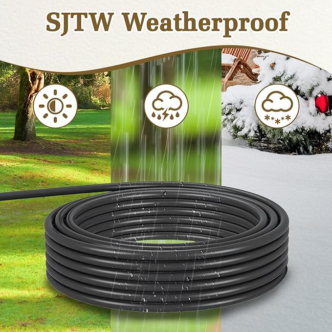 6FT 14 Gauge Outdoor Extension Cord 6-Outlet 14/3 SJTW Heavy Duty Extension Cord with Multiple Outlets Waterproof 3 Prong for Garage Workshop 15A 125V 1875W ETL Listed