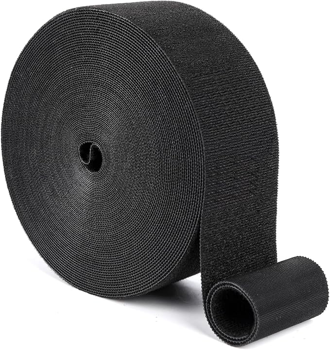 2In x 50Ft Reusable Cable Ties Hook and Loop Roll | Tie Down Straps, Nylon Double-Sided Strips, | Adjustable Multi-Purpose Wrap Fasteners forOffice, Home, Data Center