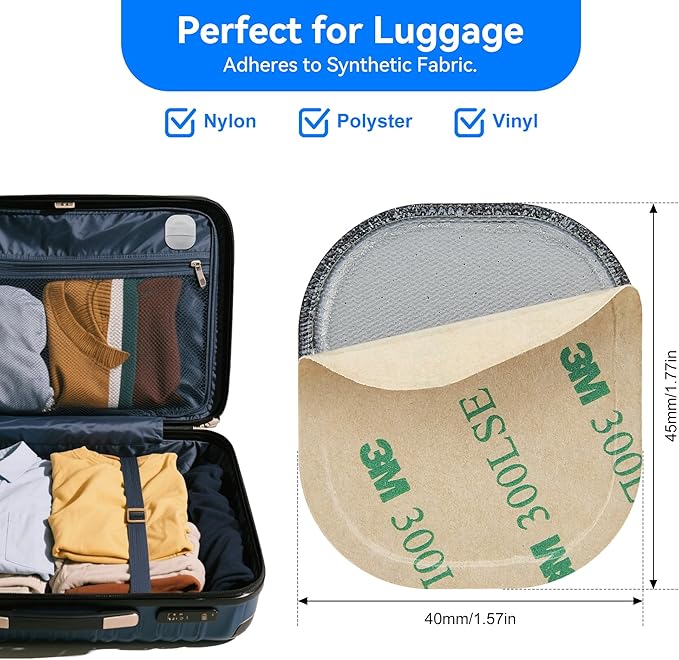2 Pack for Airtag & Moto Tag Sticker Adhesive Mount, for Apple AirTags 1st & 2nd Generation Fabric Holder Case with 3M Adhesive Stick on Wallet/TV Remote/Car/Luggage Bags/Drones, Lightweight, Grey