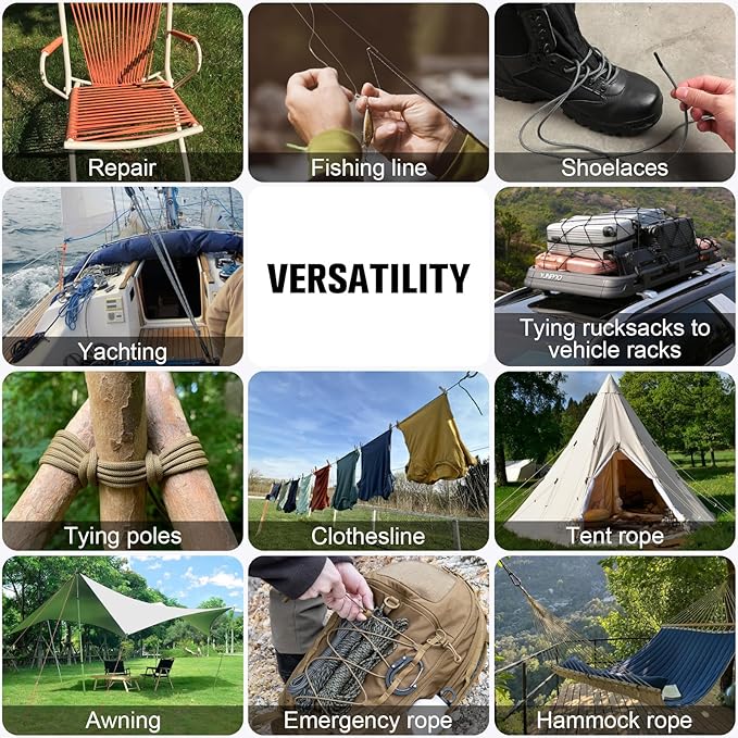 Paracord Rope 550 lb - 500ft 5/32" Parachute Cord 4MM 7-Strand para Cord - Heavy Duty Spool String for Survival,Camping Gear, Survival Bracelet, Clothesline - Army Green
