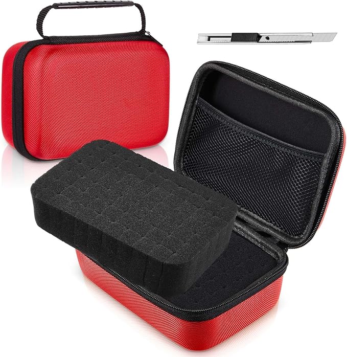 Relaxweex EVA Hard Case with Customizable Foam 11 x 7.8 x 4.3 Inch Protective EVA Carrying Case Shockproof Outdoor for Camera, Digital Products, Electronic Instruments with Knife, Red