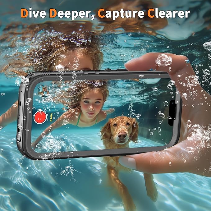 Cozycase for iPhone 15 Plus Waterproof Shockproof Dustproof Case - Heavy Duty/360 Full Body/Military Grade/Protective/Rugged 【8FT Drop Proof】 Built in Screen/Camera Protector with Lanyard Black