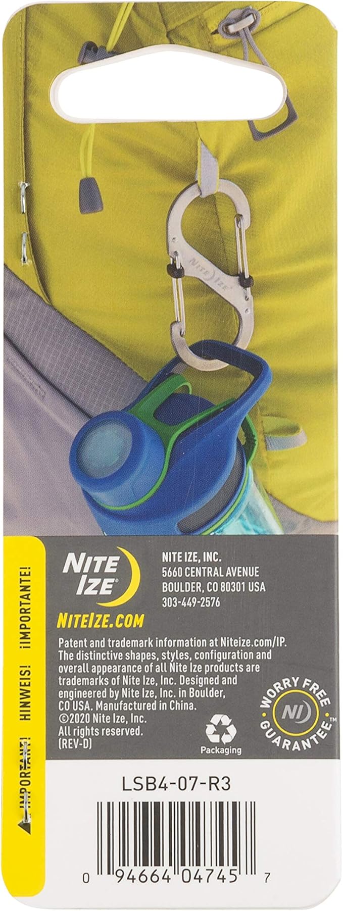 Nite IZE S-Biner SlideLock Stainless Steel, Size #4, Spectrum