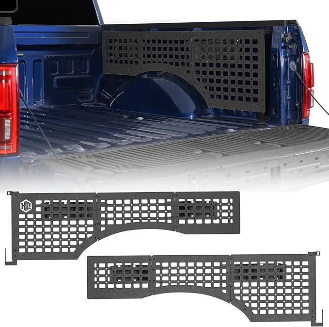 Hooke Road F150 Side Truck Bed MOLLE Panels Cargo Rack for 2015-2026 Ford F-150 5.5FT, Modular Bed Side Storage for Tools, Gear & Overlanding, No-Drill Bolt-On - 1 Pair
