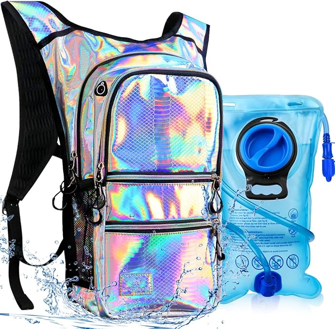 Hydration Pack, Water Backpack with 3L Hydration Bladder Lightweight Insulation, Festival Essential, Rave Hydration Backpack, Hydropack Backpack for Rave, Hiking, Biking, Festival Gear