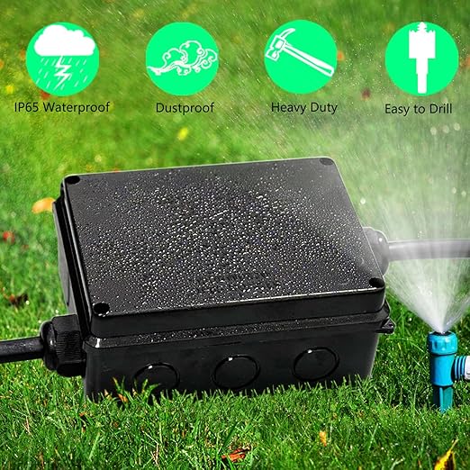 Electrical Box, 2PCS Outdoor Waterproof Box IP65 Junction Box with Reserved Holes,ABS Plastic Project Box Power Cord Enclosure Black 5.9 x 4.3 x 2.8 inch(150x110x70mm)