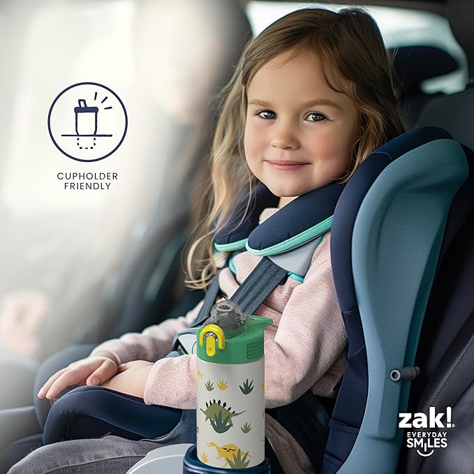Zak Designs Fortnite Sage Kids Water Bottle For Home or Travel, 19oz Stainless Steel Water Bottle With Straw, Handle, and Leak-Proof, Pop-Up Spout Cover (Jonesy, Renegade Raider, Doggo)