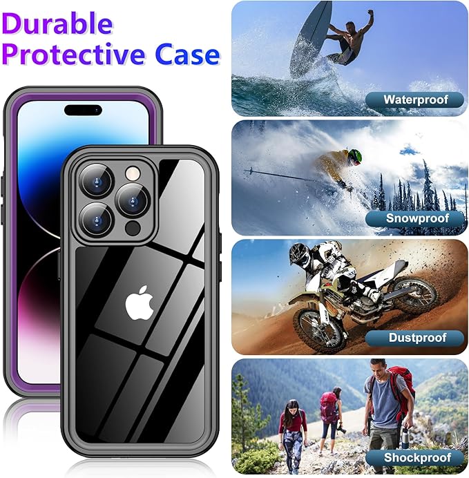 Red2Fire 2025 New for iPhone 14 Pro Max Case Waterproof, [Full Body Shockproof] [IP68 Underwater][Dustproof][Dropproof] Phone Case for iPhone 14 Pro Max 6.7"