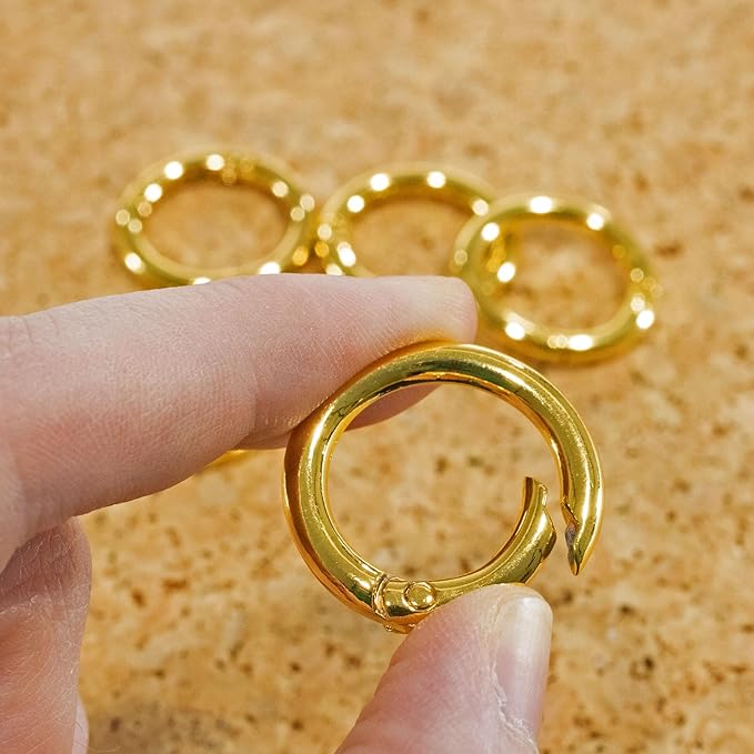 Paracord Planet Spring Gate O Rings – Available in 5/8 Inch, 3/4 Inch and 1 Inch Sizes – Silver, Bronze, and Gold Color Options (5 Pack, 5/8 Inch, Gold)