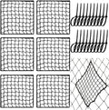 6 Pcs Universal Net Repair Kits with 100 Pcs Zip Ties Golf Goal Nylon Netting Hole Replacement Patch for Baseball Batting Cages Hockey Football