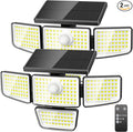 Adewalk 3000LM Solar Outdoor Lights - Upgraded 2Packs 4 Heads 188 LED Security Lights with Motion Sensor Lights, IP65 Waterproof 270° Wide Angle Flood Wall Lights for Home Darkroom Backyard