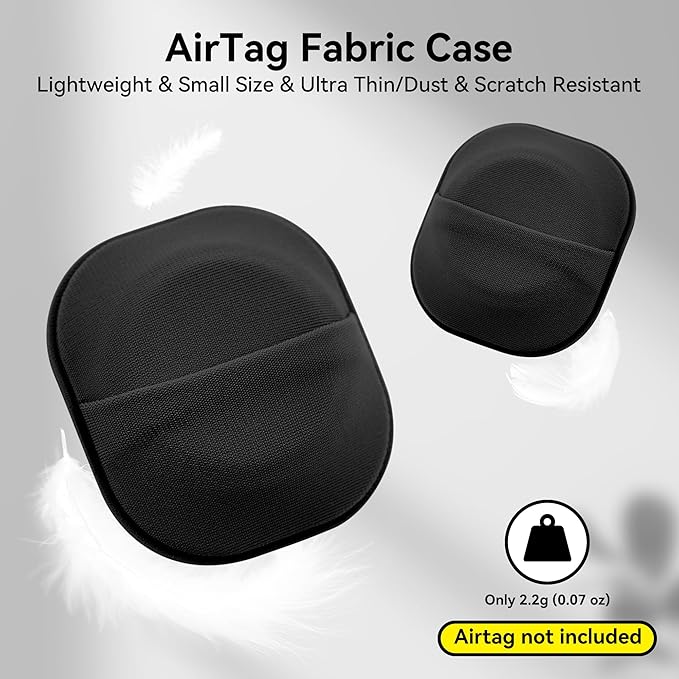 2 Pack for Airtag & Moto Tag Sticker Adhesive Mount, Case for Apple AirTags 1st & 2nd Generation Fabric Holder with 3M Adhesive Stick on Wallet/TV Remote/Car/Luggage/Bags/Drones, Lightweight