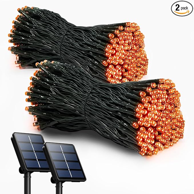 Selarlyt 2 Pack Solar Christmas Lights Outdoor, 72FT 200 LED Solar String Lights with 8 Lighting Modes, IP65 Waterproof Solar Lights Outdoor for Xmas Garden Party Tree Decor