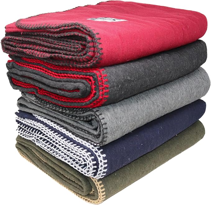 M MCGUIRE GEAR Heavy Duty Wool Blanket, Survival, Emergency, and First Aid Use – Mil-Spec, Fire Retardant, Durable Outdoor Wool Blankets for Camping. - Maroon, (64 x 90 inches)