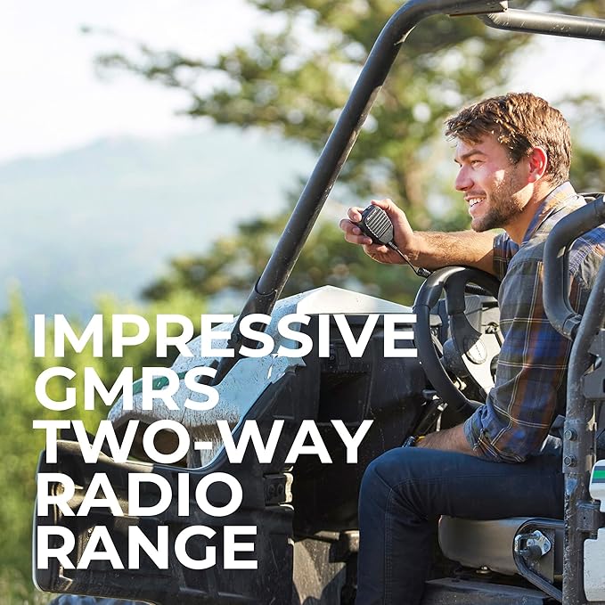 Midland – MXT115AGVP3 - 15 Watt GMRS MicroMobile Two Way Radio - Off Roading Outdoor Farm Radio - Extended Range 3dB gain Ghost Antenna, Antenna Cable, Mounting Bracket - Farm Tractor Bundle