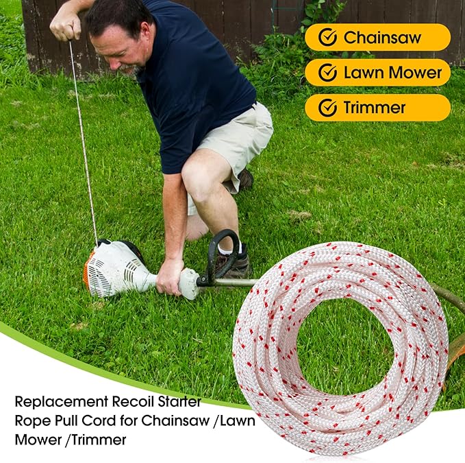 RayTour Replacement Recoil Starter Rope Pull Cord for Husqvarna STIHL Craftsman Chainsaw Lawn Mower Trimmer
