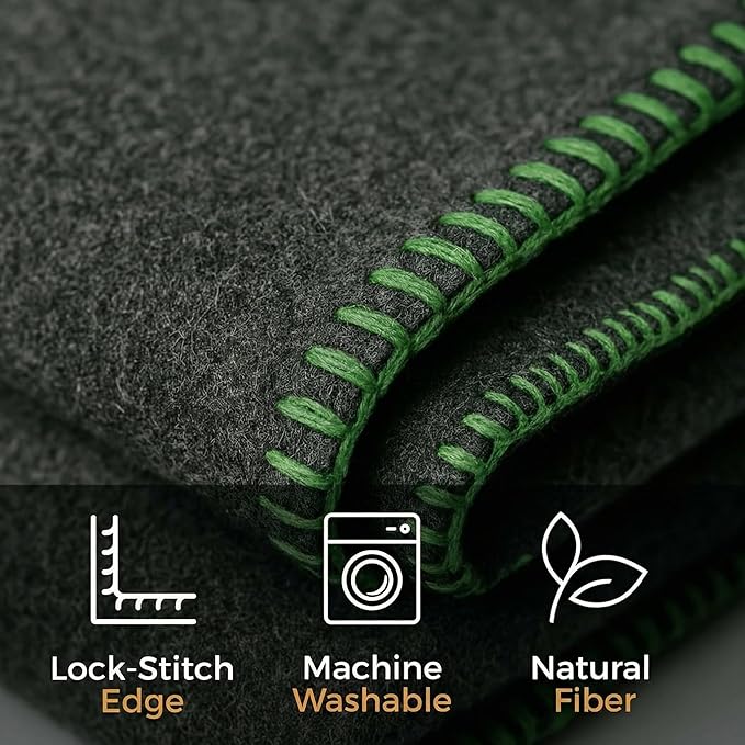 Wool Camping Blanket - 70% Wool Heavy-Duty Military Style Throw, Warm & Washable, Fire Retardant Cover for Emergency, Survival & Outdoor Use - Perfect for Camping, Car, Home & Hiking, Grey 62x84