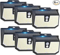 Brightever Motion Sensor Solar Lights Outdoor Waterproof, 6 Packs Super Bright Solar Fence Lights with 3 Lighting Modes, Solar Powered Security Wall Lights for Outside, Yard, Pathway, Garden, Deck