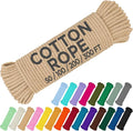 TECEUM Cotton Rope 3/16” (5 mm) – 50 FT – Strong All-Purpose Braided Rope – Natural Cotton – for Crafting, Сamping, Clothes Line, DIY, Indoor & Outdoor Use – Beige