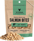 Vital Essentials Freeze Dried Cat Treats | Salmon Bites, Single Protein | Premium Quality | Grain Free, Crunchy Cat Treats, 1.1 oz Bag