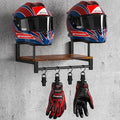 Motorcycle Helmet Holder Wall Mount, Helmet Rack with 4 Glove Clips, Motorcycle Gear Rack Storage, Motorcycle Accessories Organizer for Entryway or Garage