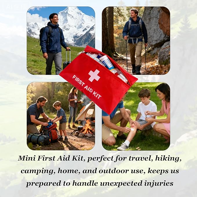 QCWN 20 Pack Empty First Aid Bag Mini Medical Kit Pouch Small Travel Emergency Survival Storage Bags for Car Home Hiking Camping Waterproof Red