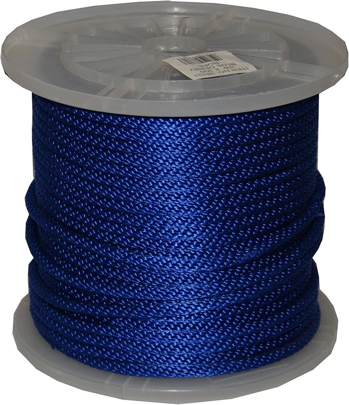 T.W Evans Cordage Co. 98331 3/8-Inch by 300-Feet Solid Braid Propylene Multifilament Derby Rope, Blue