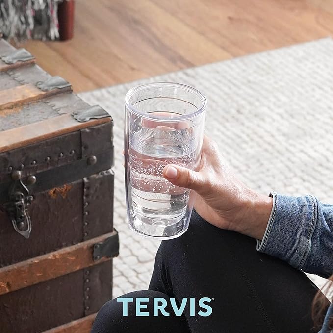 Tervis Clear & Colorful Tabletop Made in USA Double Walled Insulated Tumbler Travel Cup Keeps Drinks Cold & Hot, 16oz - 4pk, Mangrove Green