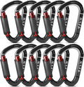 FVW Auto Locking Rock Climbing Carabiner Clips,Professional 25KN (5620 lbs) Heavy Duty Caribeaners for Rappelling Swing Rescue & Gym etc, Large D-Shaped Carabiners
