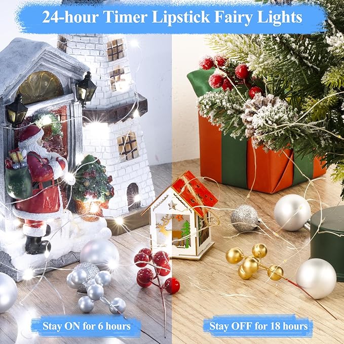 66FT(33 * 2) Rechargeable String Lights Battery Operated, Battery Powered Copper Wire Fairy Lights with Timer, LED Twinkle Lights for Bedroom, Christmas, Wedding, Centerpiece Table Decor Cool White