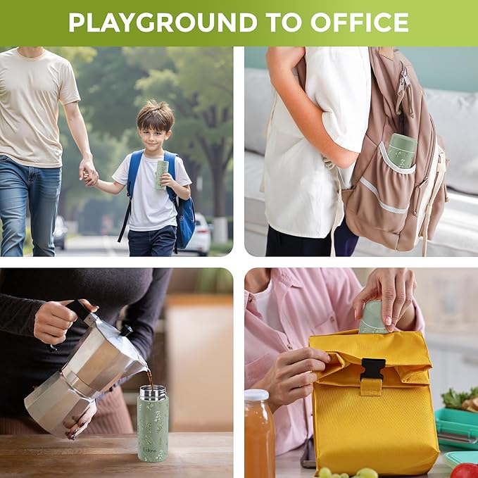 【Upgraded】Exllena Small Insulated Water Bottle 8 oz/250ml– Mini Insulated Water Bottle for Hot & Cold Drinks, Perfect Small Water Bottle for Travel, Purse...(Floral)