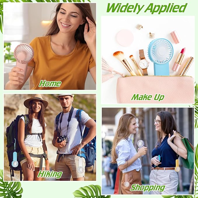 Sumind 36 Pcs Small Personal Portable Fan Mini Handheld Bulk 1 Speed Electric Cute Battery Powered for Neck Lash Makeup Women Men Travel Camping Indoor Outdoor Summer (6 Colors)
