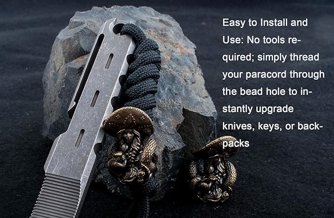 Paracord Beads with Hole for Crafting Survival Knife Lanyard Keychains, Zipper, DIY Projects (Snake)