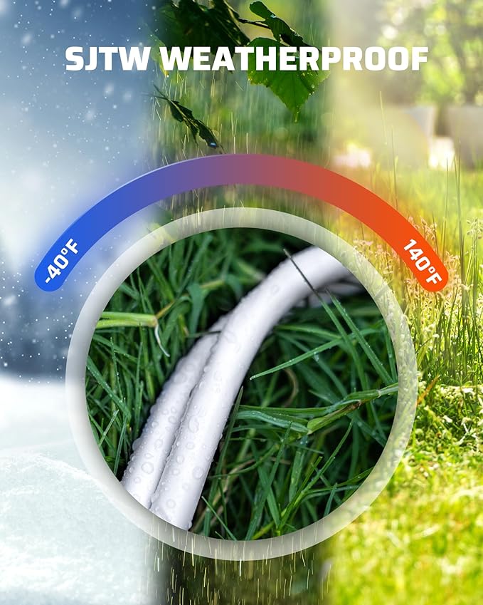 DEWENWILS Short Extension Cord, 1 Foot Power Cord, 16 AWG SJTW Weatherproof Extension Cable for Indoor Use, 3 Prong Grounded Outlets Plugs, NEMA 5-15P to NEMA 5-15R, White, UL Listed,4 Pack