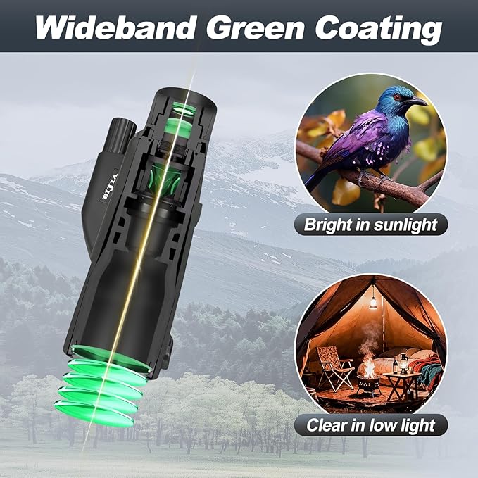 BIJIA 10x50 Monocular Telescope – True 10x Steady Handheld Scope with Phone Adapter & Tripod for Clear Long-Distance Bird Watching, Travel & Outdoor Viewing