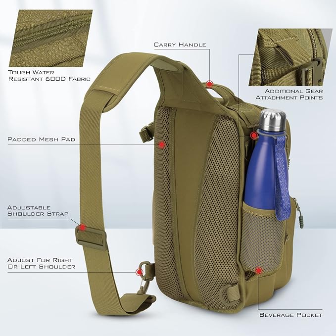 KastKing BlowBak Tactical Sling Tackle Bag-Lightweight Fishing Backpack Storge Fishing Gear and Equipment,Gift for Men