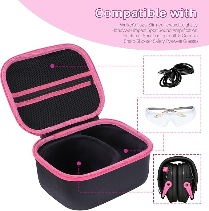 Storage Case Compatible with Walker's Razor Slim Shooting Hearing Protection Electronic Earmuffs