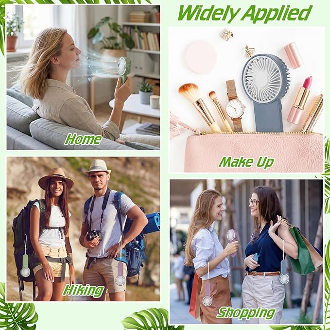 Sumind 12 Pcs Small Personal Portable Fan Mini Handheld Bulk 1 Speed Electric Cute Battery Powered for Neck Lash Makeup Women Men Travel Camping Indoor Outdoor Summer (Morandi Colors)