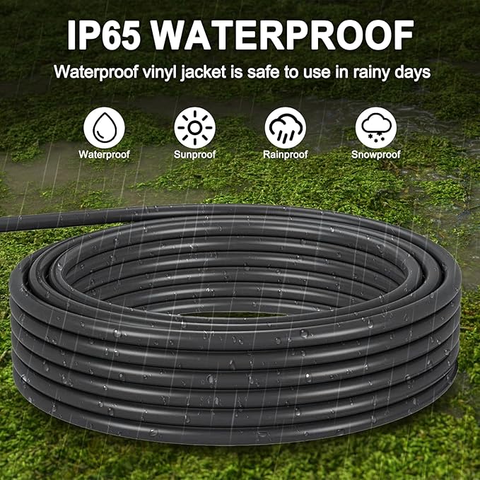 3FT 12/3 Outdoor Extension Cord with Multiple Outlets 12 Gauge 3 Outlet Heavy Duty Power Cord Splitter Flexible 3 Way Power Cable Waterproof with Light Indicator 12AWG 15A 1875W SJTW,ETL Listed